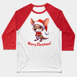 Cute Santa Kangaroo Baseball T-Shirt